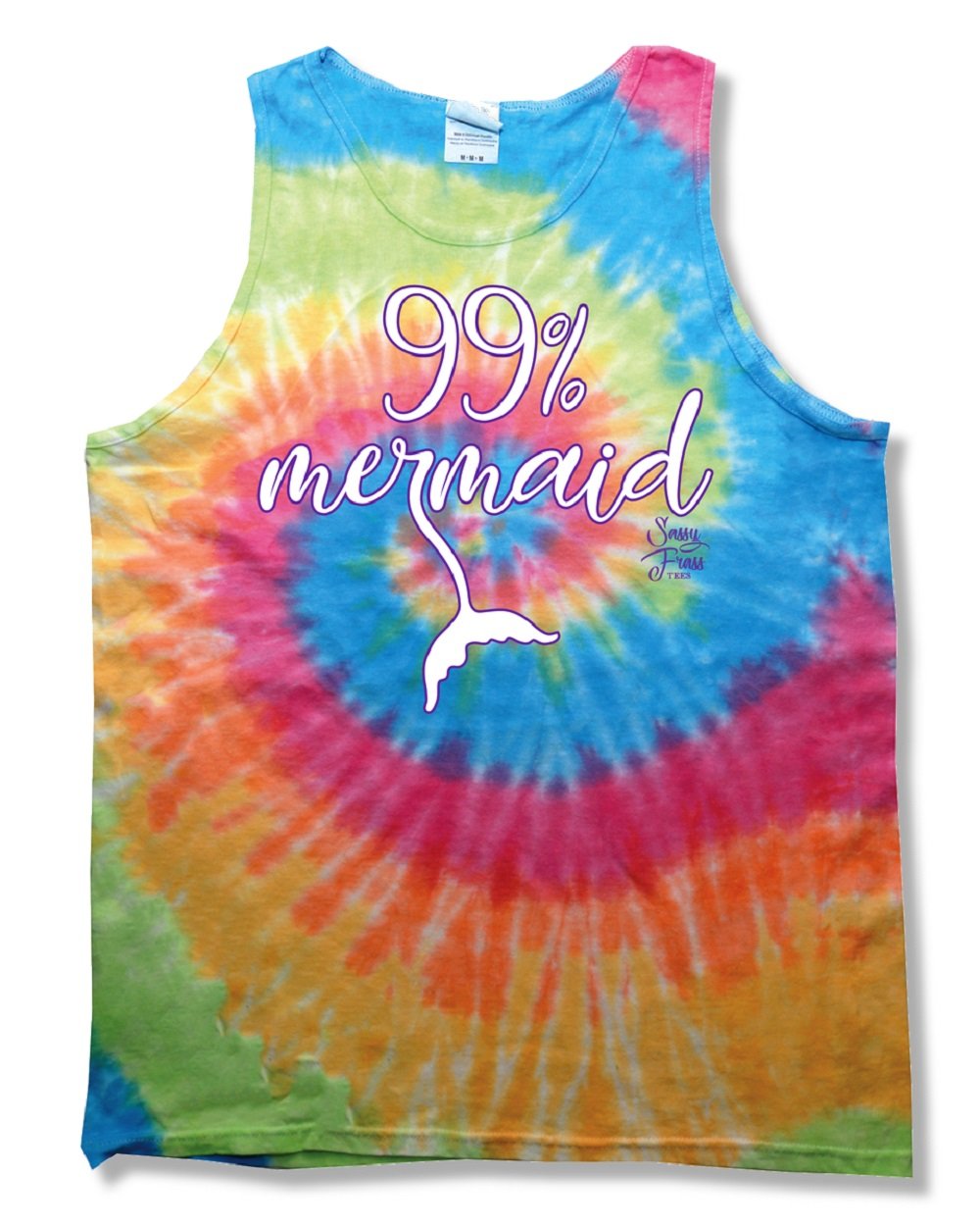 SALE Sassy Frass 99% Mermaid Tie Dye Bright T Shirt Tank Top