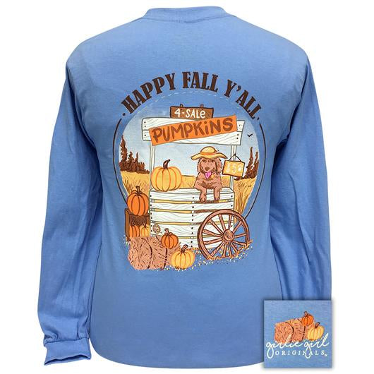 Girlie Girl Originals Happy Fall Y’all Pumpkin Scene Long Sleeves T Shirt