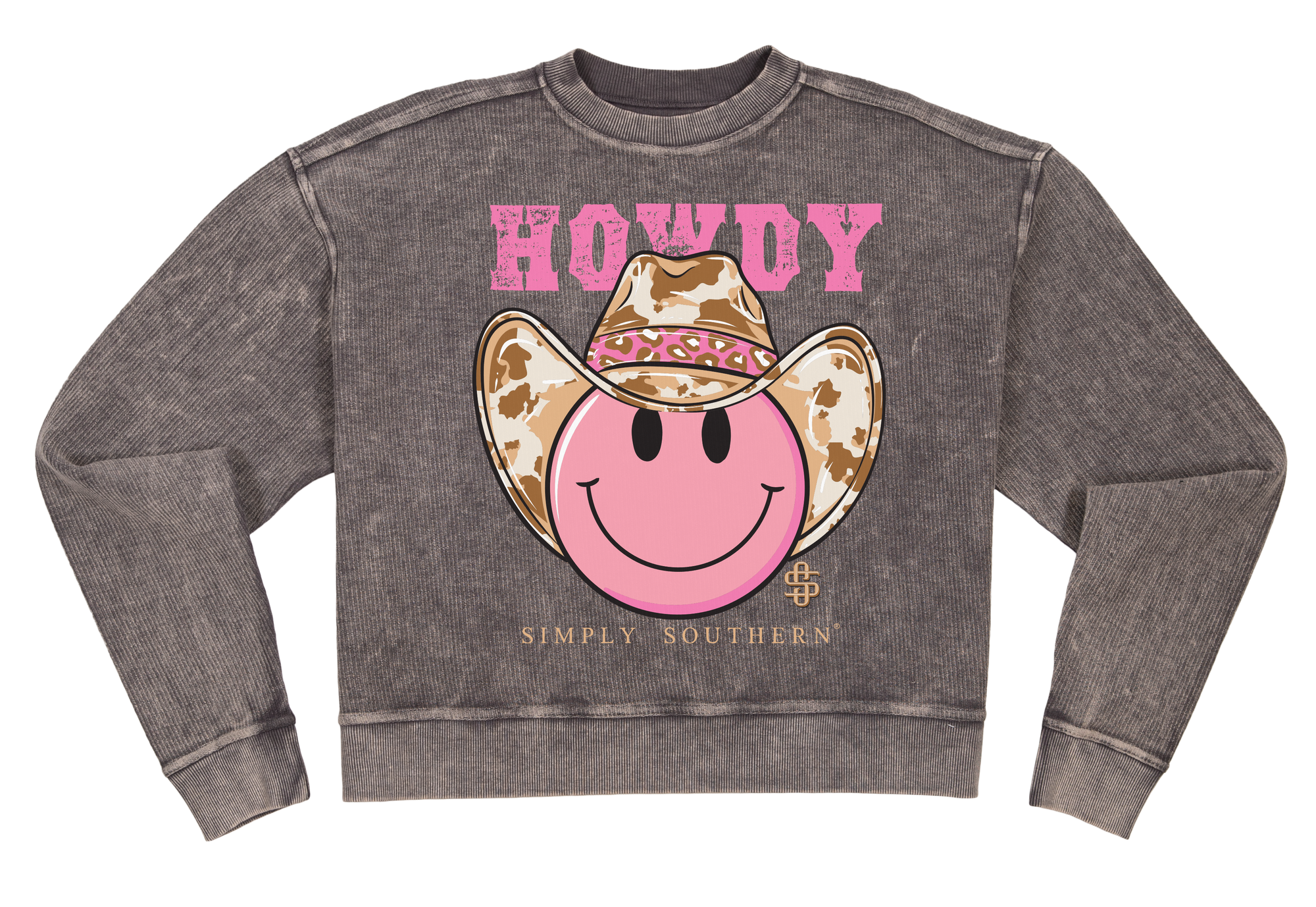 SALE Simply Southern Cow Hat Long Sleeve Crew Sweatshirt