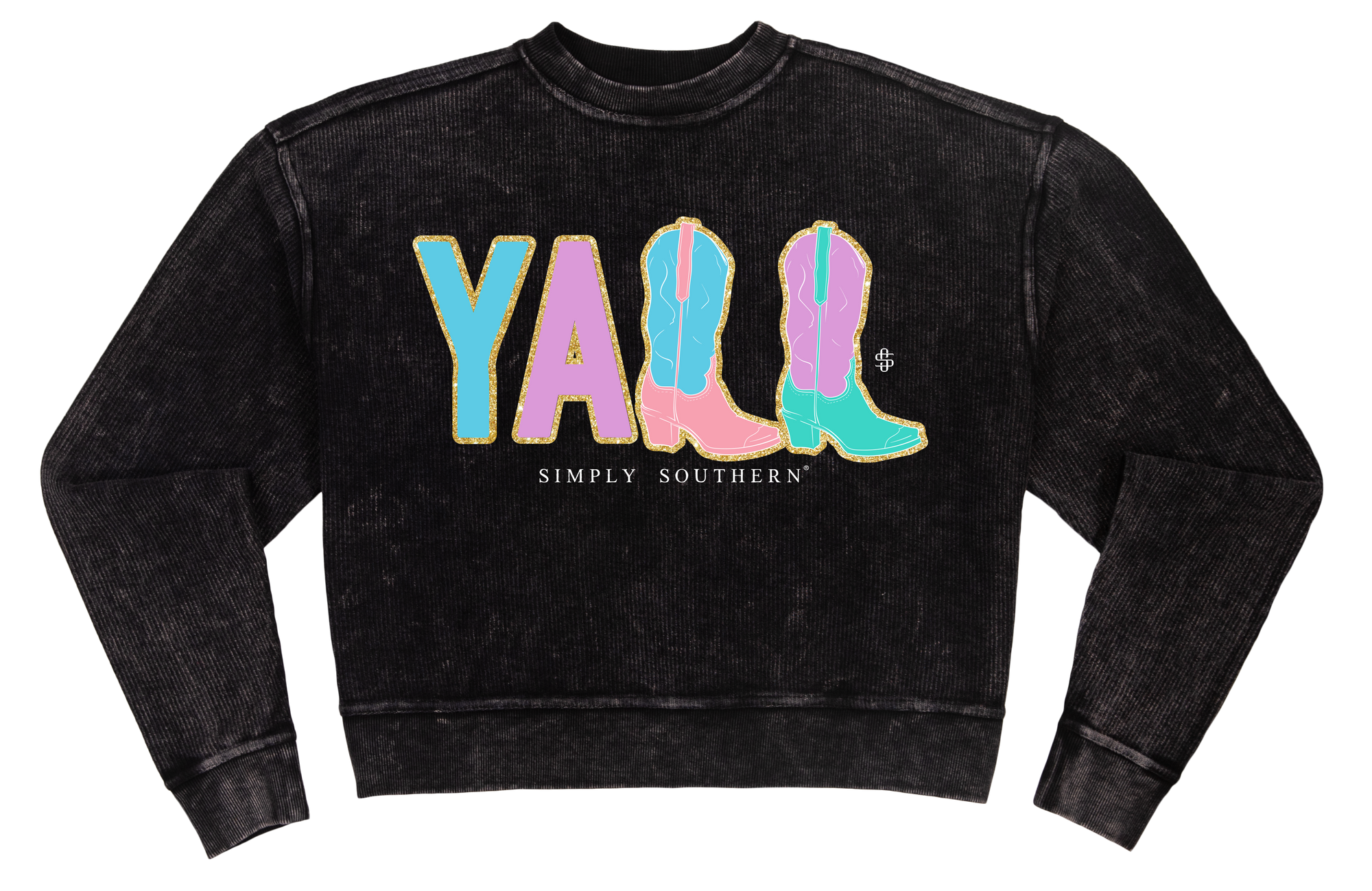 SALE Simply Southern Yall Boots Long Sleeve Crew Sweatshirt
