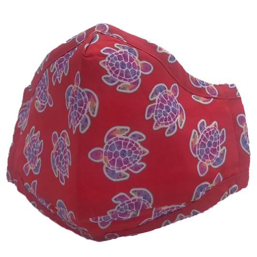 Girlie Girl Preppy Coral Turtles Protective Mask