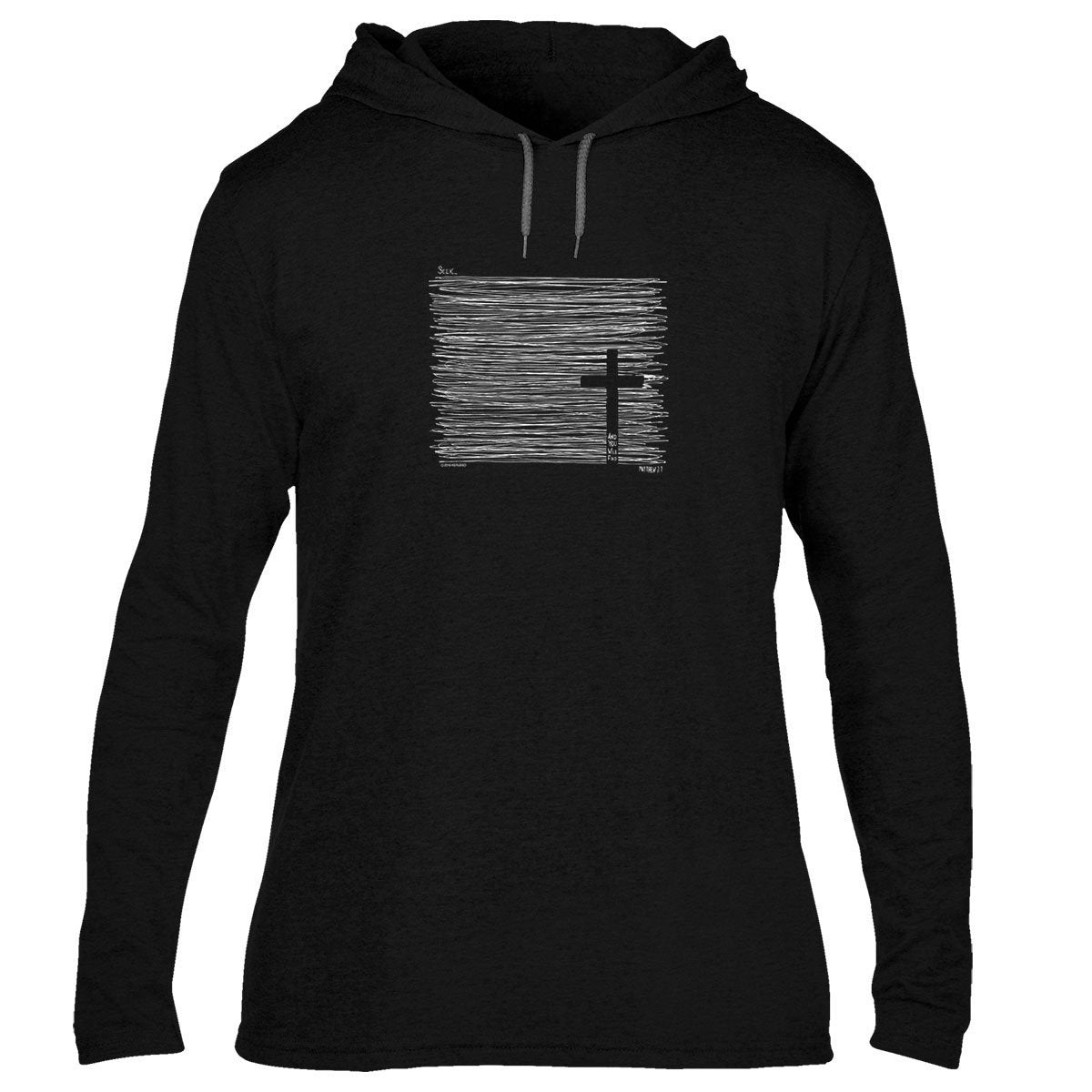 Kerusso Cross Seek Unisex Christian Long Sleeve Hoodie T Shirt