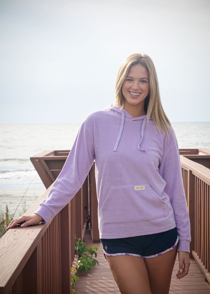 Simply Southern Purple Terry Long Sleeve Hoodie
