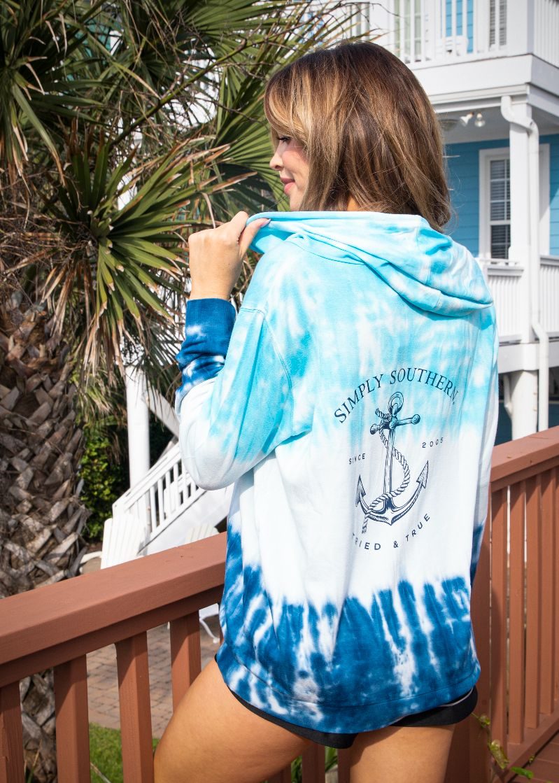 Simply Southern Tie Dye Hoodie Simply Southern Seaview Turtle Palm