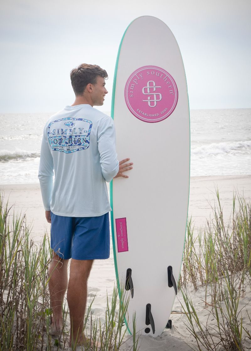 Simply Southern Camo Blue Rash Guard Unisex Long Sleeve T-Shirt