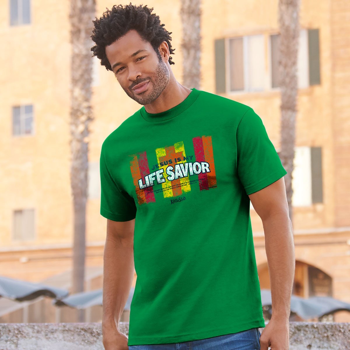 Kerusso Jesus is my Life Savior Christian Unisex Bright T Shirt