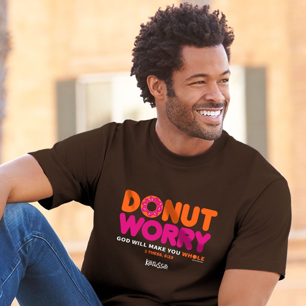 Kerusso Donut Worry God Will Make You Whole Christian Unisex Bright T Shirt