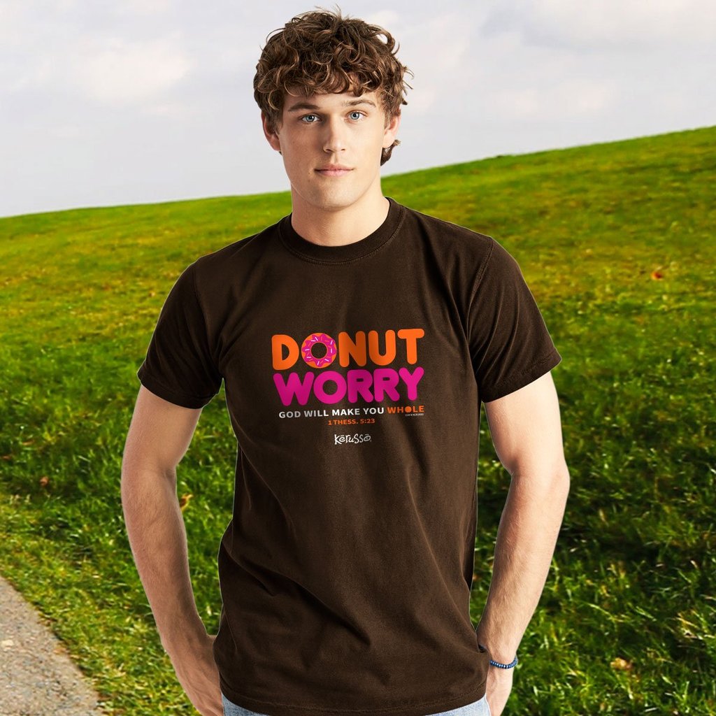 Kerusso Donut Worry God Will Make You Whole Christian Unisex Bright T Shirt