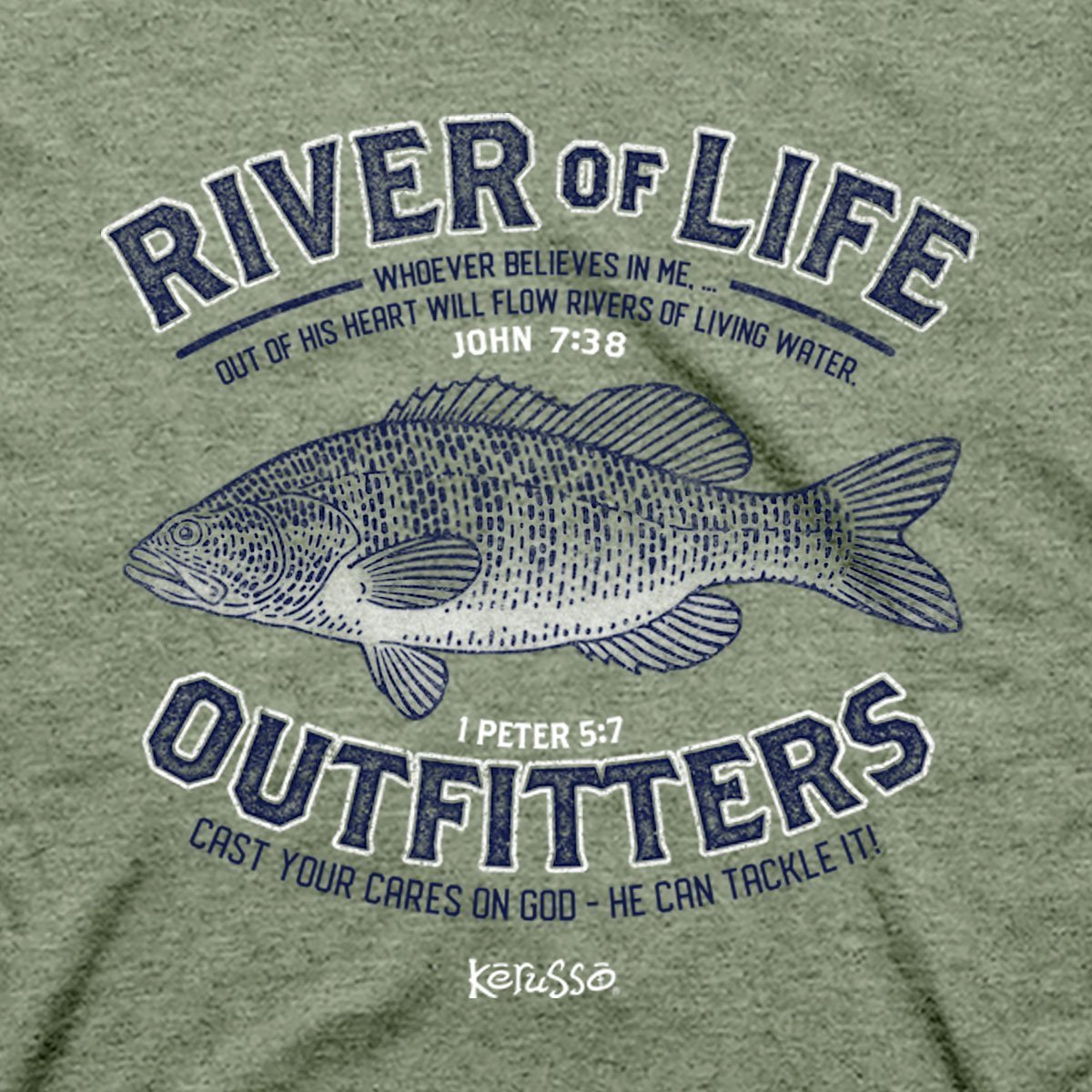 Kerusso Fishing River of Life Christian Unisex T-Shirt