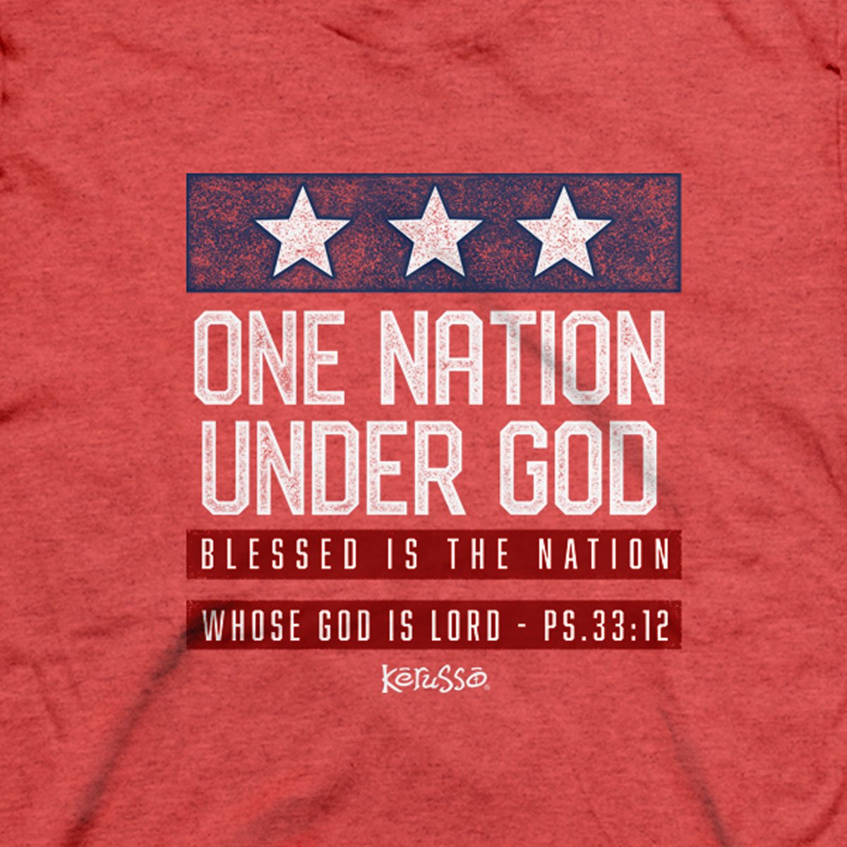 Kerusso One Nation Under God USA PatriotiC Red T-Shirt
