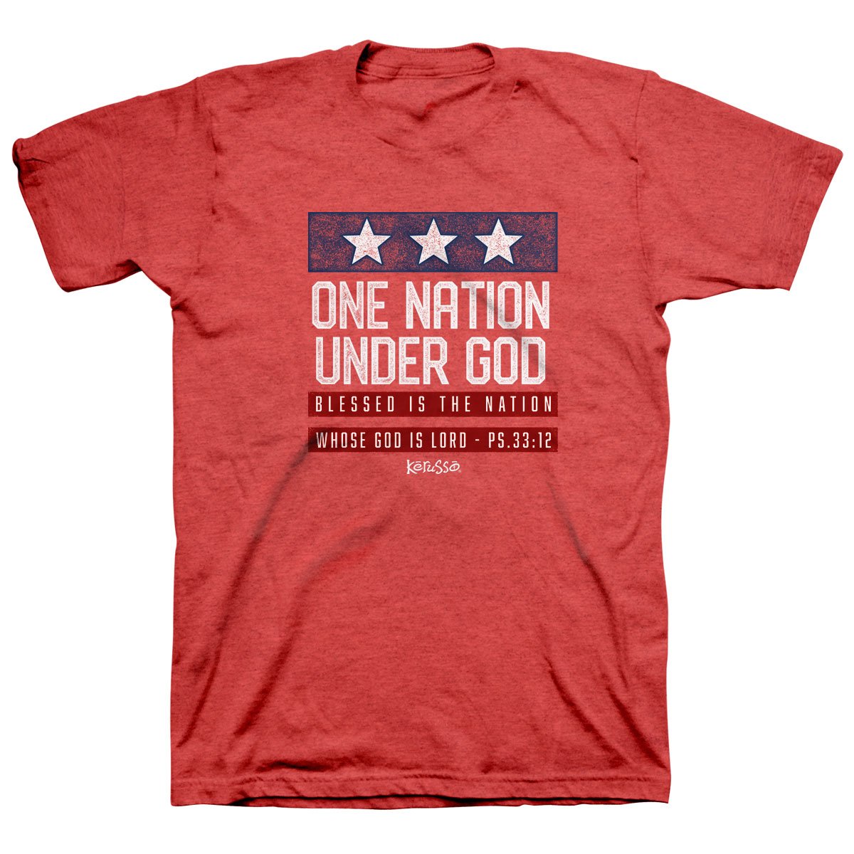 Kerusso One Nation Under God USA PatriotiC Red T-Shirt