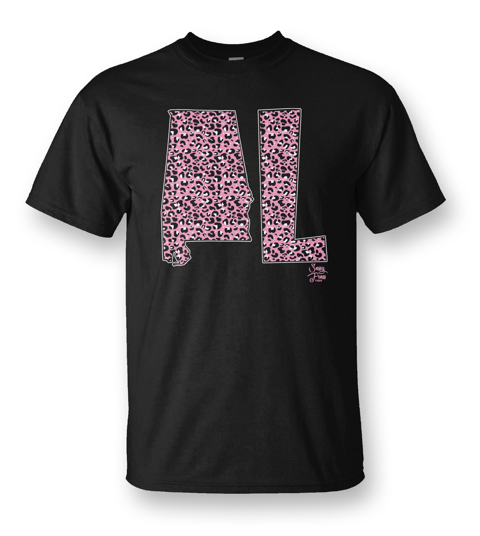 Sassy Frass Alabama Leopard State Canvas Bright Girlie T Shirt
