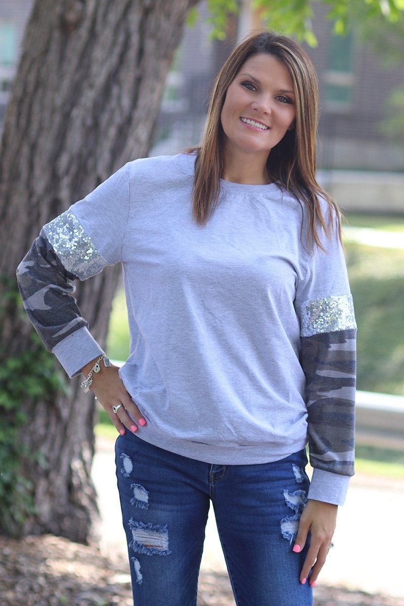 Mommy &amp; Me Baby Youth Camo Sequins Long Sleeve T Shirt