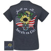 Girlie Girl Originals Preppy American Girl USA Sunflower Mason Jar T Shirt