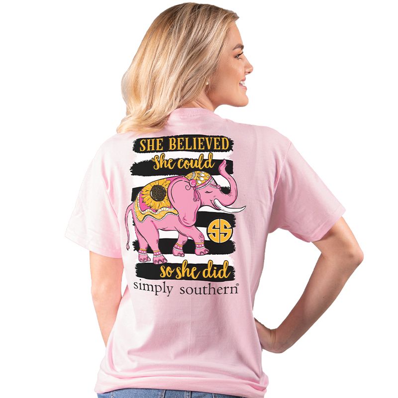 SALE Simply Southern Preppy She Believed Elephant T-Shirt