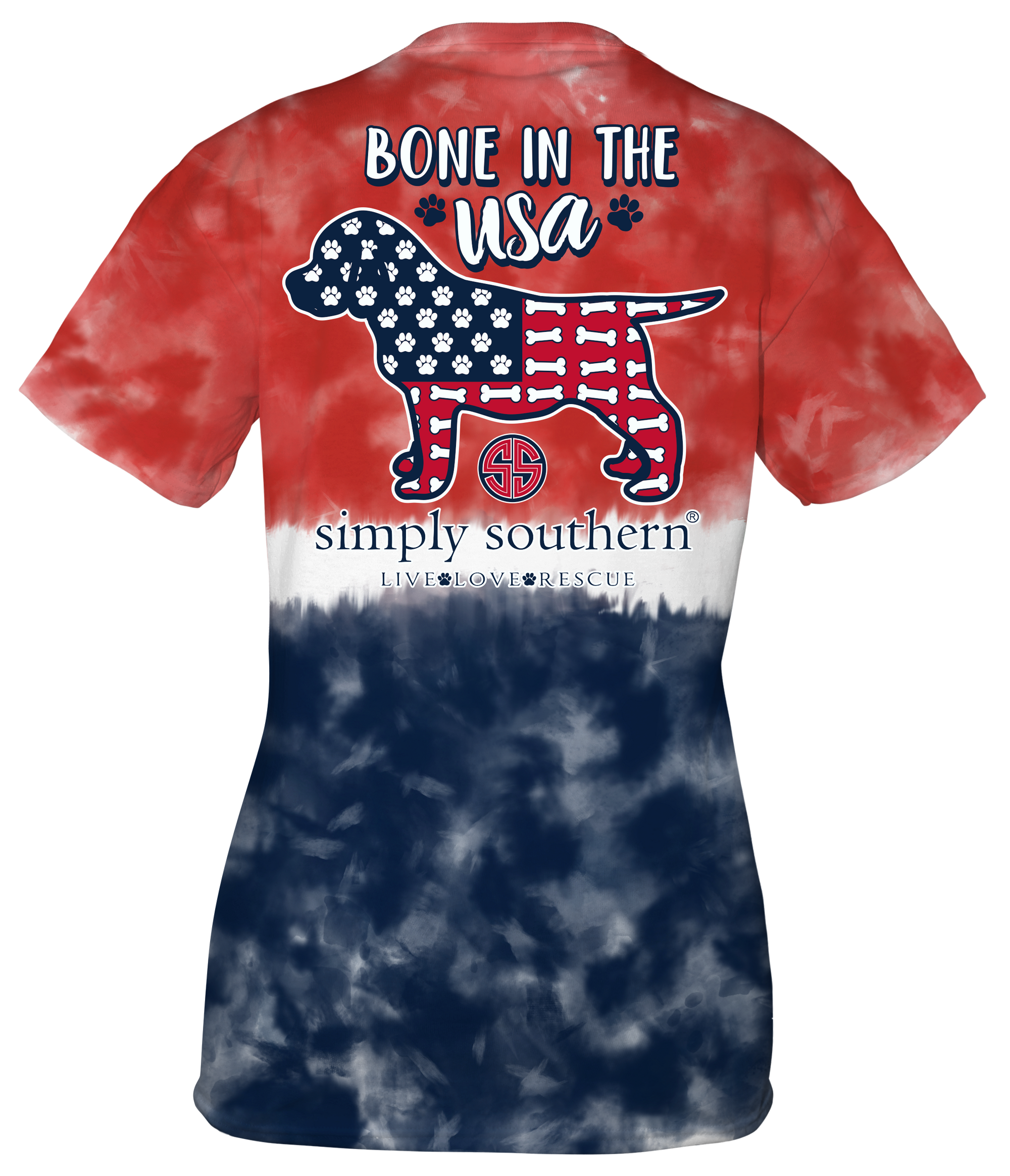 SALE Simply Southern Preppy Bone In The USA Tie Dye T-Shirt