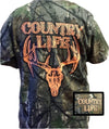 Country Life Outfitters Bone Realtree Camo Orange Deer Skull Head Hunt Vintage Unisex Bright T Shirt - SimplyCuteTees