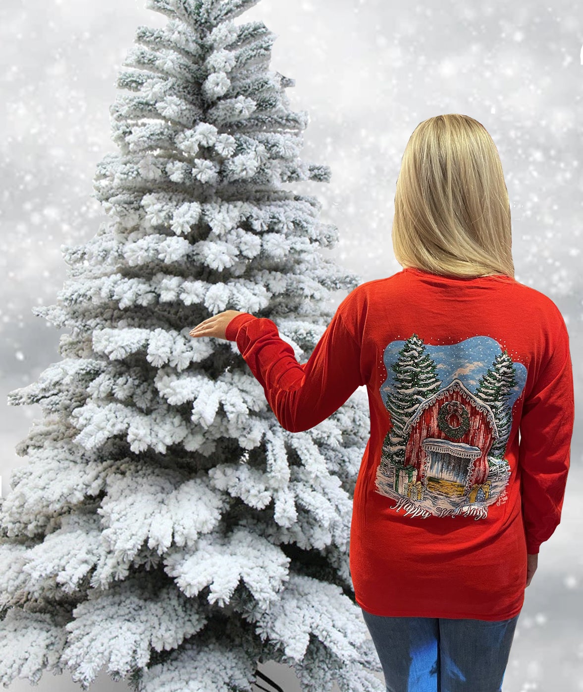 SALE Sassy Frass Christmas Barn Long Sleeve T-Shirt
