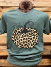 Southern Chics Apparel Leopard Pumpkin Canvas Bright T Shirt
