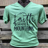 Southern Chics Apparel Faith Can Move Mountains V-Neck Canvas T Shirt