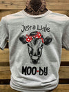 Southern Chics Apparel Just a Little Moody Cow Canvas T Shirt
