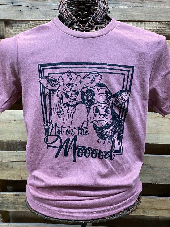 Southern Chics Apparel Not in the Mood Cow Canvas T Shirt