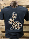 Southern Chics Leopard Easter Bunny Canvas T-Shirt