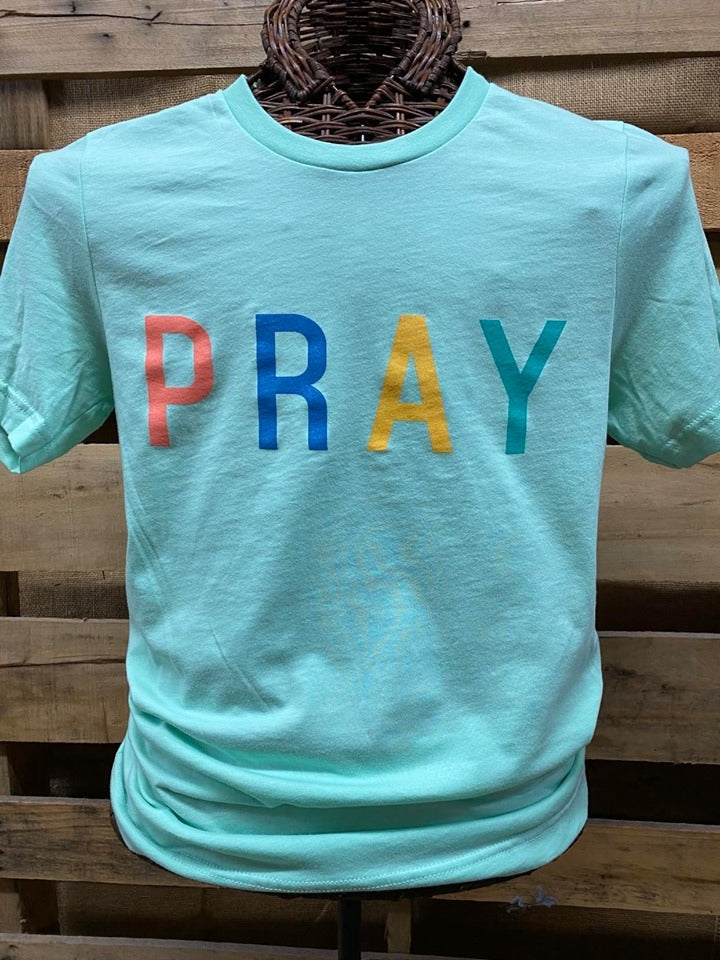 Southern Chics Apparel PRAY Canvas Bright T Shirt