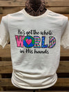 Southern Chics Apparel He&#39;s Got the Whole World in His Hands Canvas T Shirt