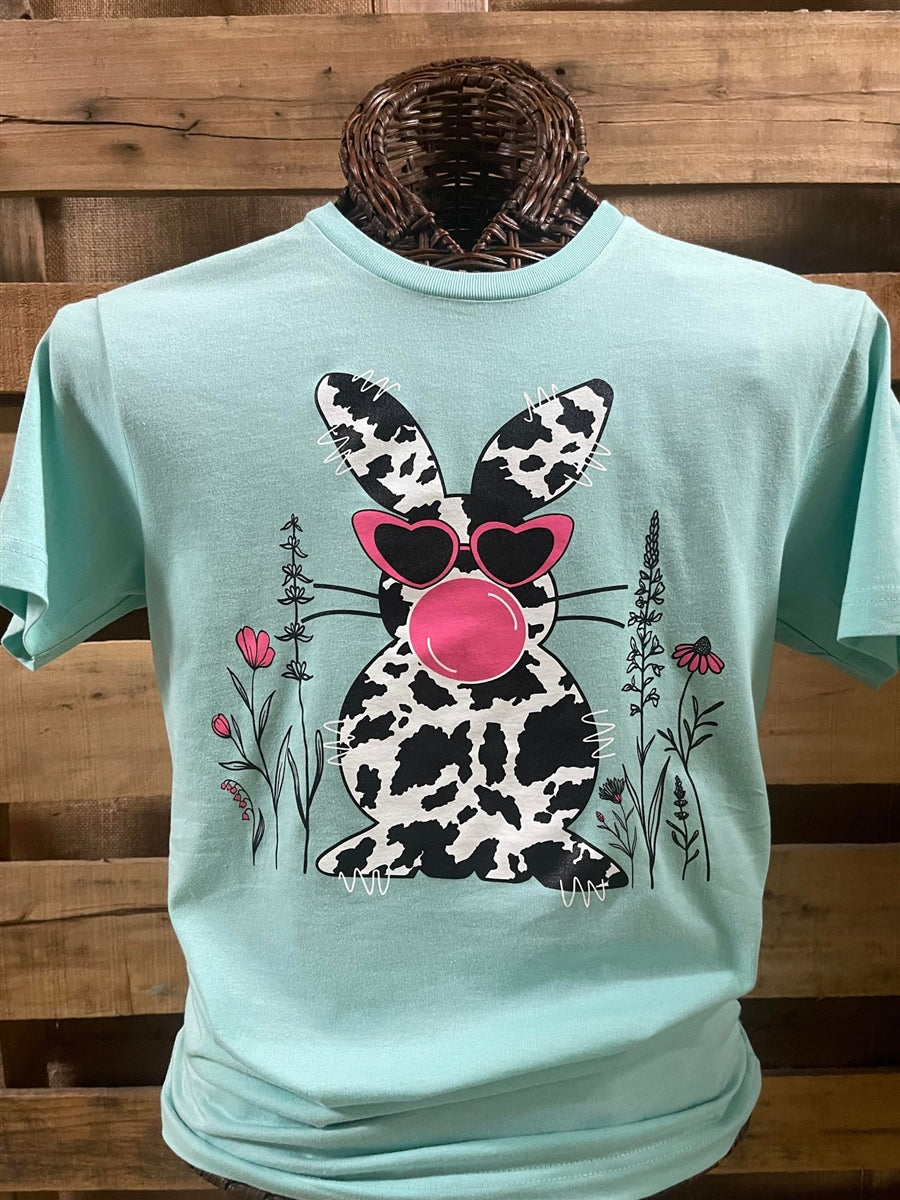 Southern Chics Easter Bunny Heart Glasses Canvas T-Shirt