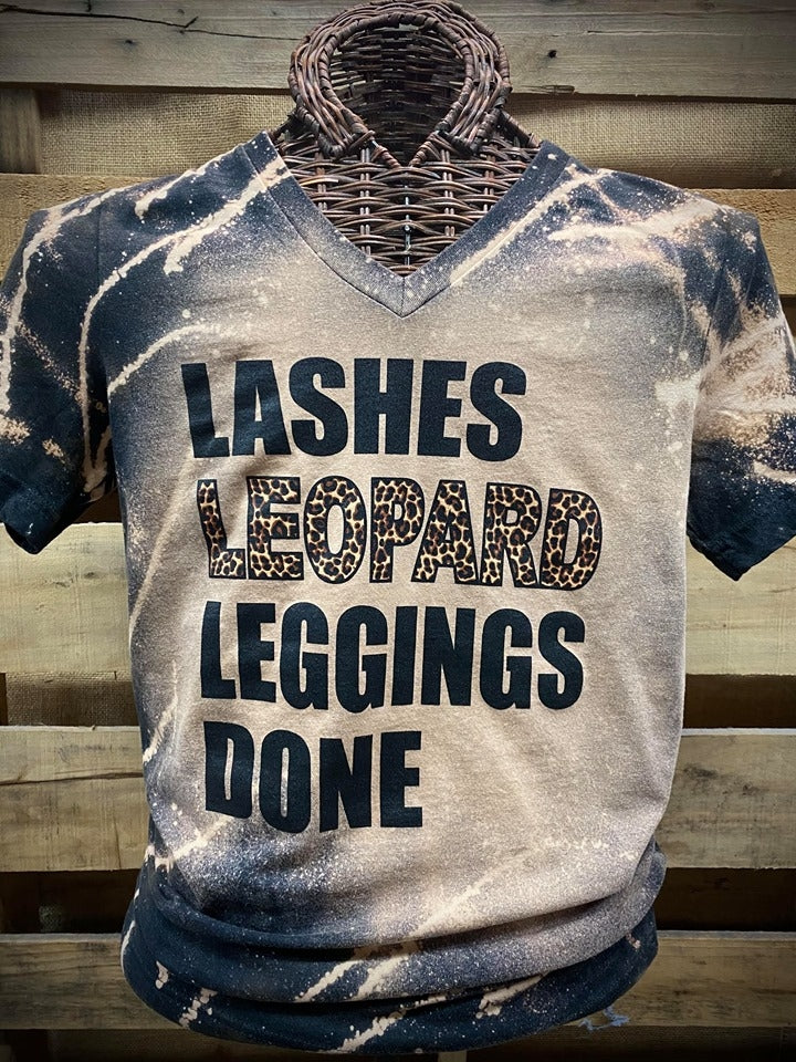 SALE Southern Chics Apparel Lashes Leopard Leggings Done Canvas Bright T Shirt