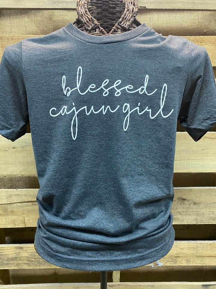 Southern Chics Apparel Blessed Cajun Girl Canvas Girlie Bright T Shirt