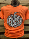 Southern Chics Apparel Orange Leopard Pumpkin Canvas Bright T Shirt