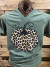 Southern Chics Apparel Leopard Pumpkin Canvas V-Neck T-Shirt