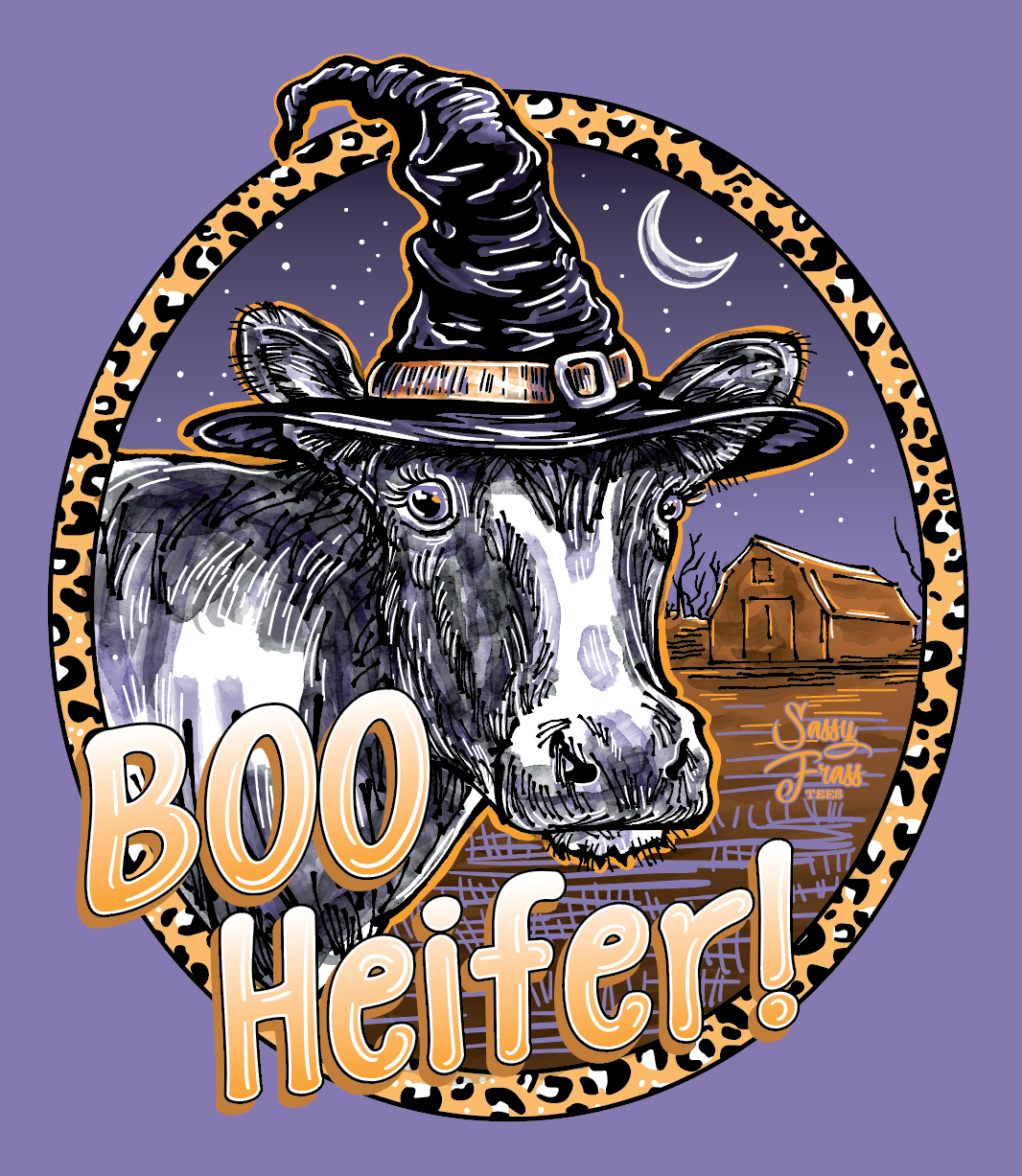 SALE Sassy Frass Boo Heifer Halloween Cow T-Shirt