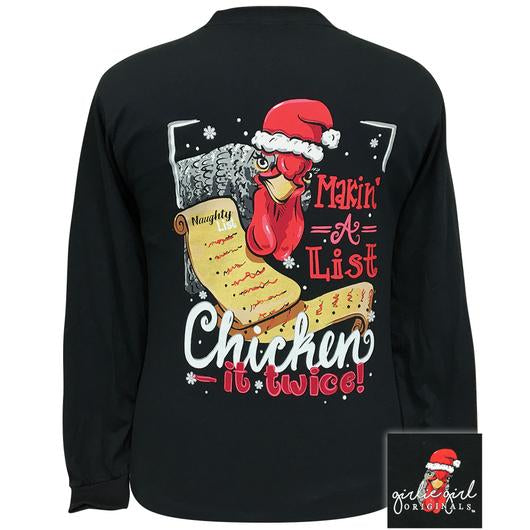 Girlie Girl Originals Chicken A List Christmas Long Sleeves T Shirt