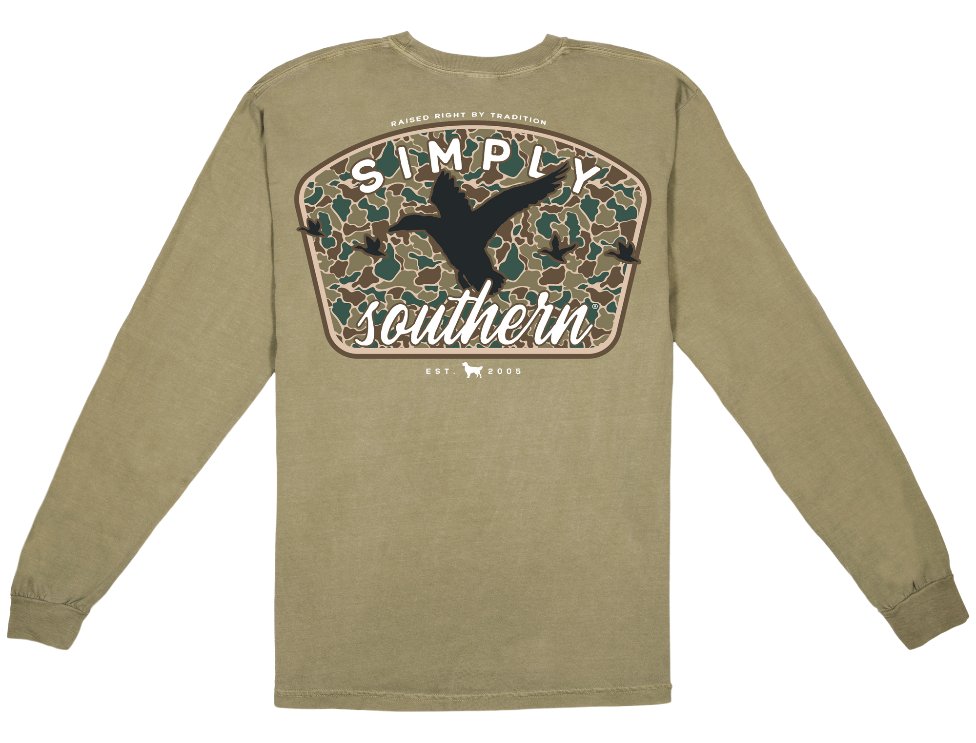SALE Simply Southern Camo Duck Unisex Comfort Colors Long Sleeve T-Shirt