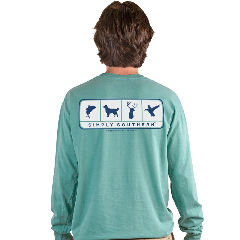 Simply Southern Multi Logo Unisex Comfort Colors Long Sleeve T-Shirt