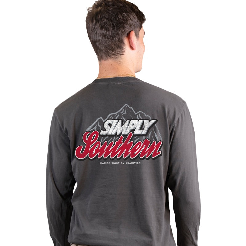 Simply Southern Mountain Logo Unisex Comfort Colors Long Sleeve T-Shirt