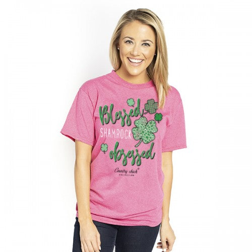 Country Chick By Simply Southern Blessed St. Patrick&#39;s Day Irish T-Shirt