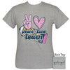Girlie Girl Originals Preppy Peace Love Learn T Shirt