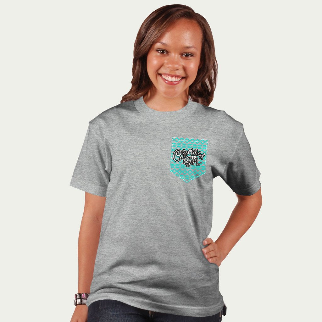 Cherished Girl Thankful Grateful Blessed Girlie Christian Bright T Shirt