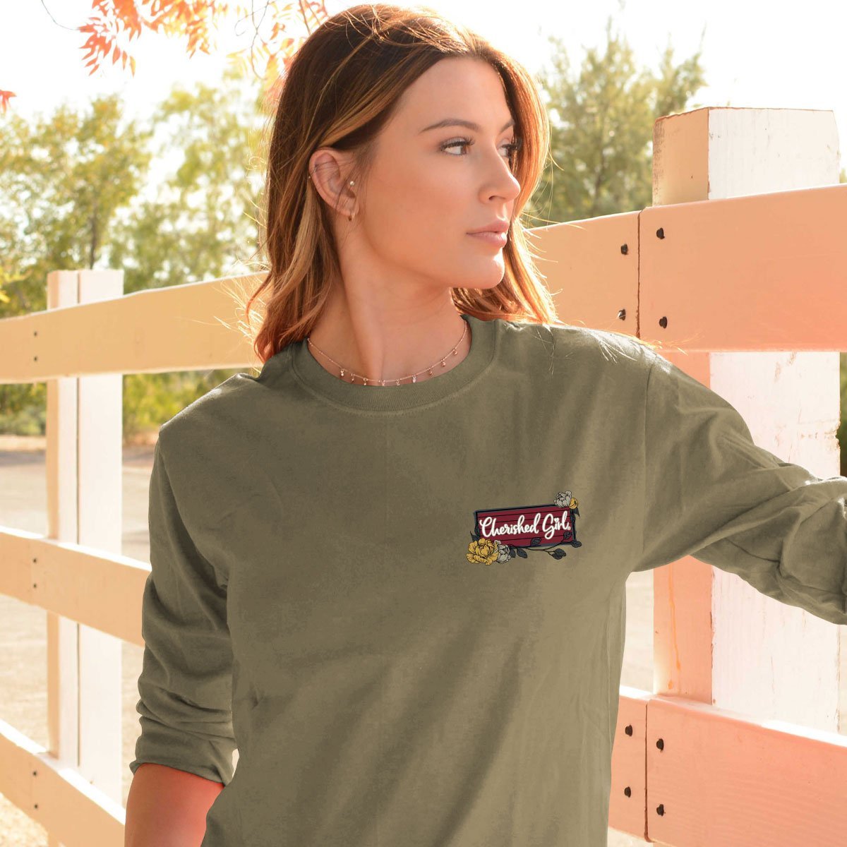 Cherished Girl Country Born Heaven Bound Faith Long Sleeve T-Shirt