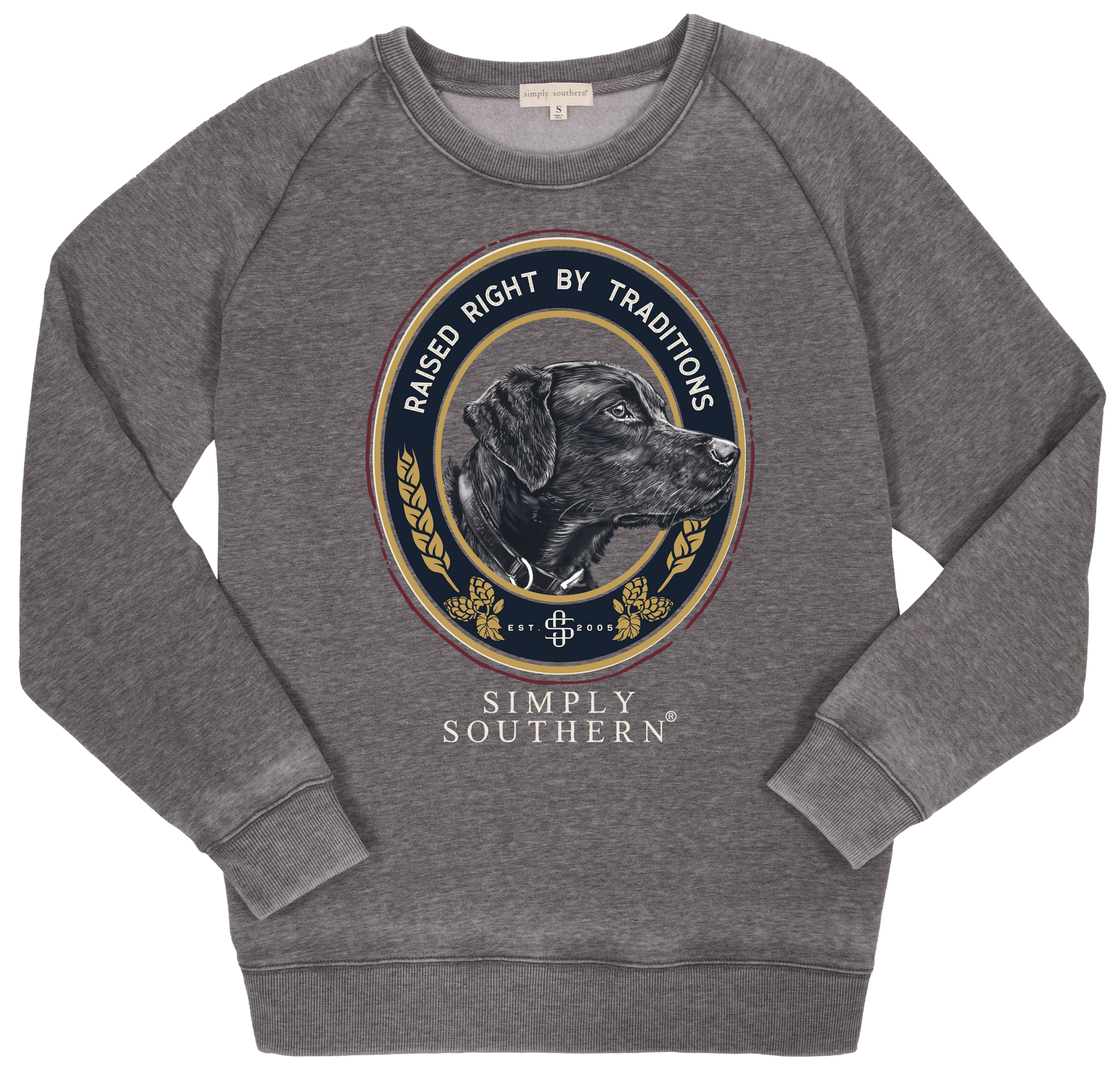 SALE Simply Southern Raised Right Dog Unisex Long Sleeve Crew Sweatshirt