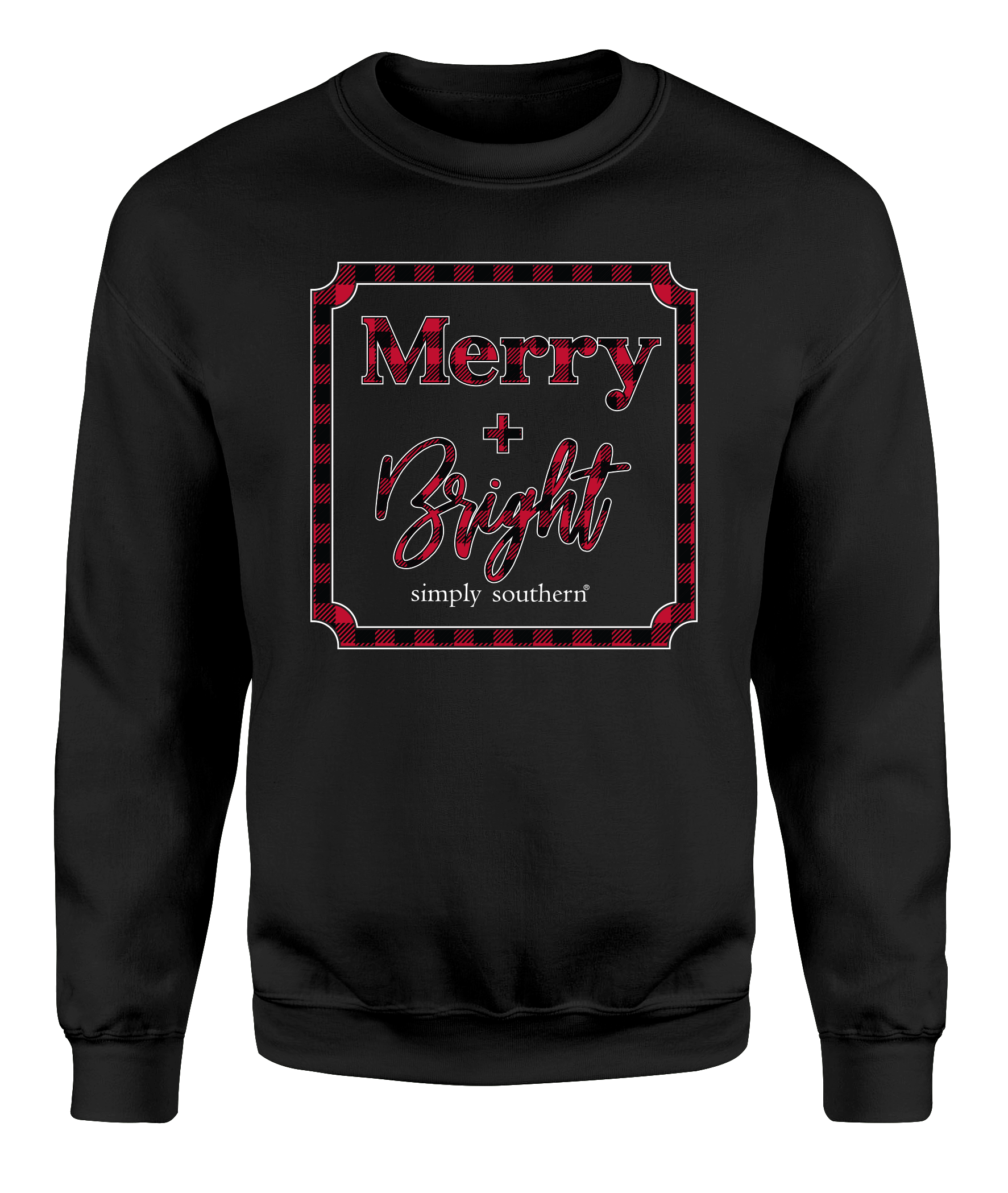 SALE Simply Southern Merry &amp; Bright Holiday Long Sleeve Crew Sweatshirt