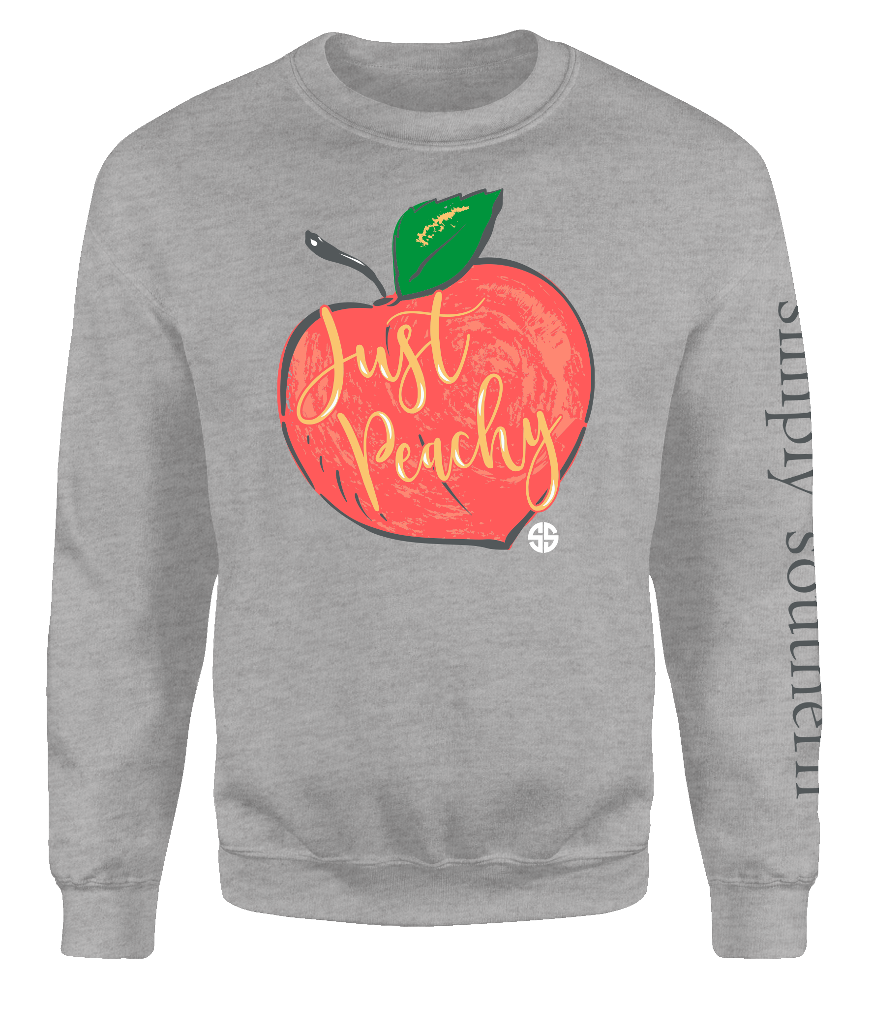 SALE Simply Southern Just Peachy Long Sleeve Crew Sweatshirt