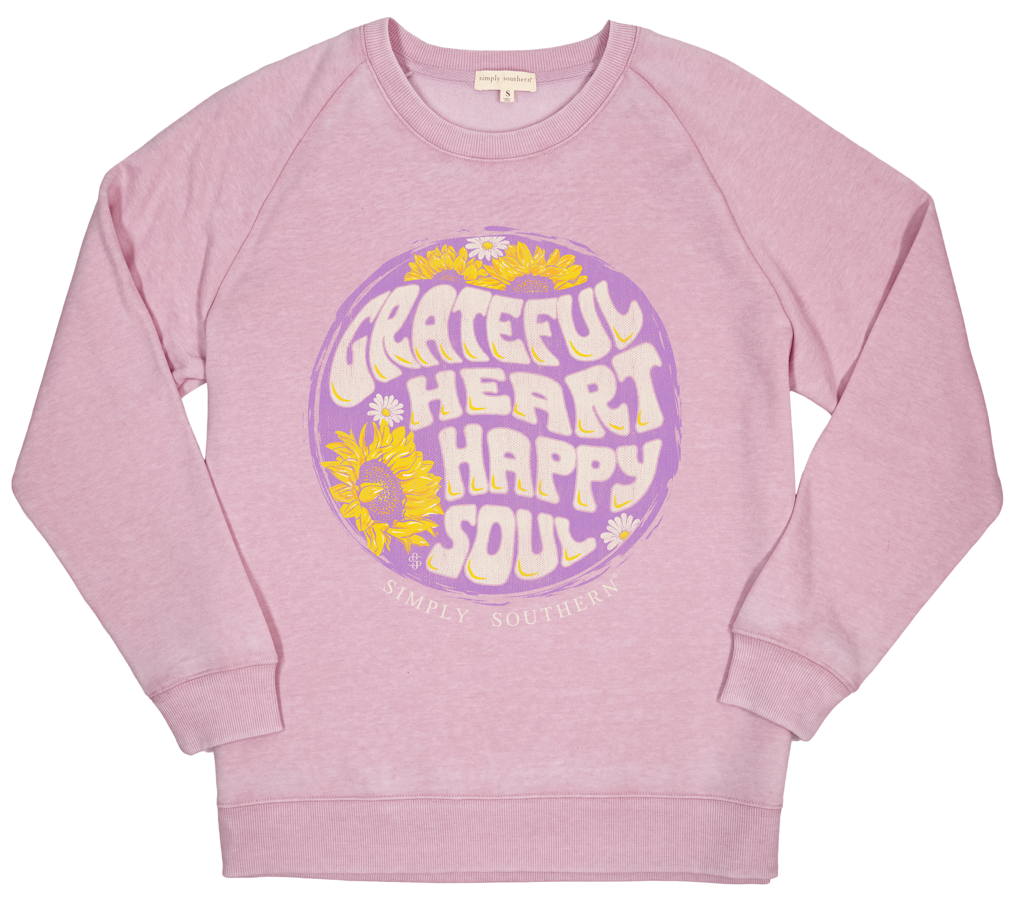 Simply Southern Happy Soul Long Sleeve Crew Sweatshirt