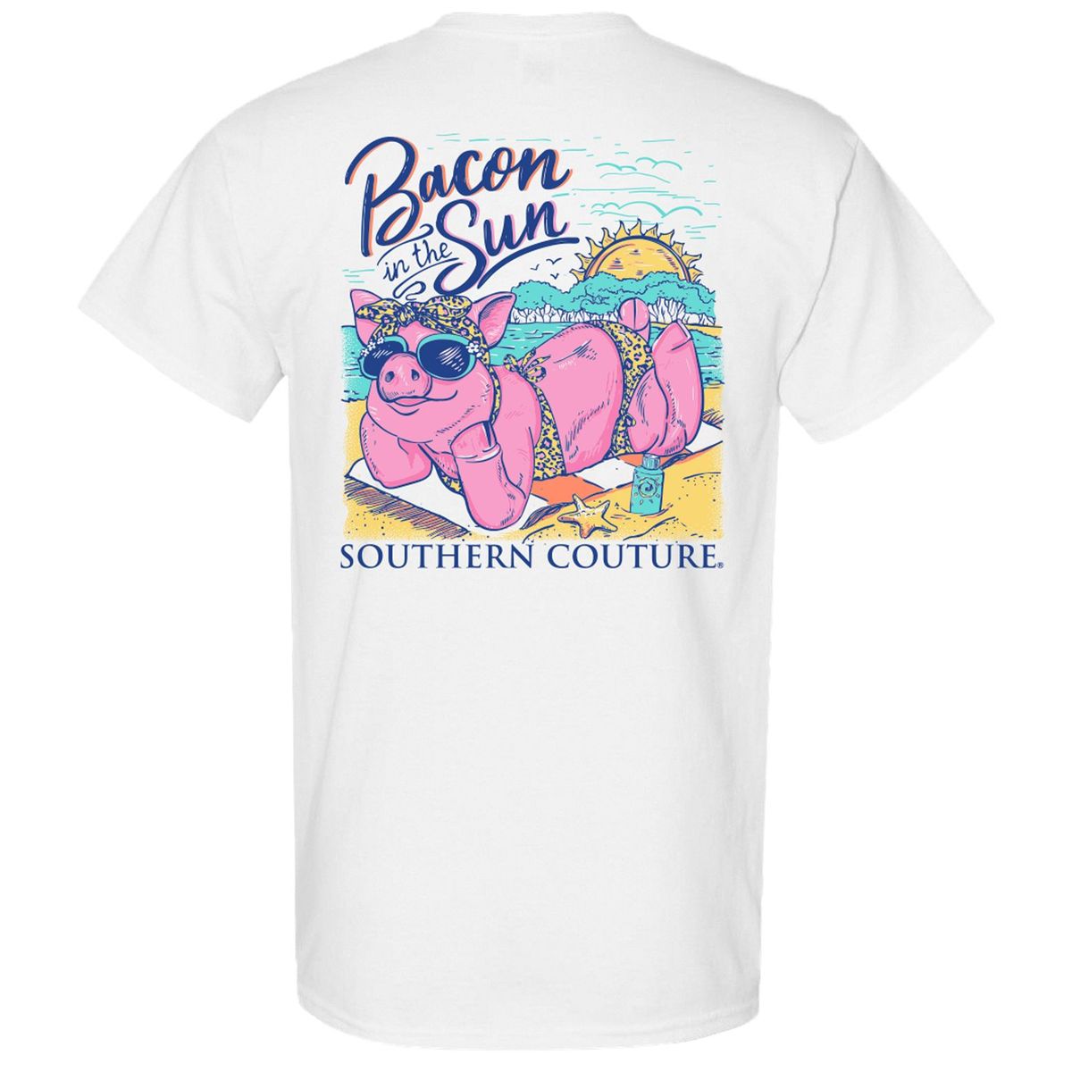 Southern Couture Classic Bacon in the Sun Pig T-Shirt