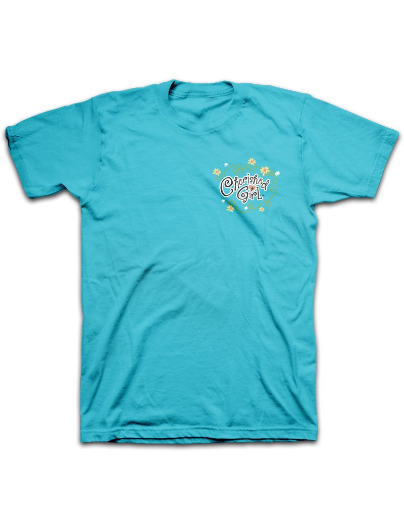 Cherished Girl Jesus Makes me a Happy Camper Christian Girlie Bright T Shirt - SimplyCuteTees