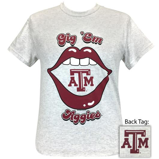 Girlie Girl Originals Preppy Texas A&M Lips T-Shirt